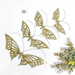Brass Butterfly Set / Brass Wall Butterfly / Vintage Brass Butterfly